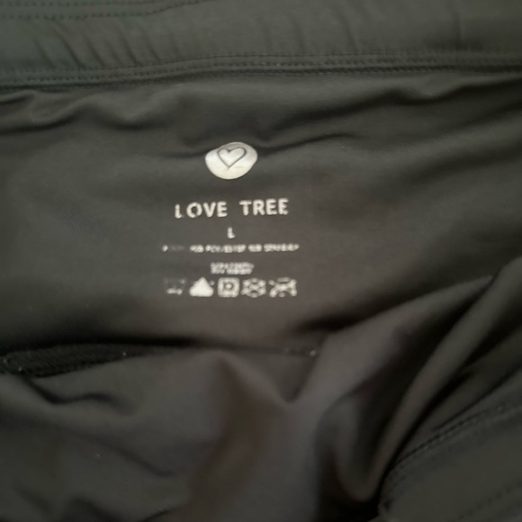 Womens Love Tree Shorts Skirt Skort Black Running Athletic Pant Stretch Large - Picture 4 of 4